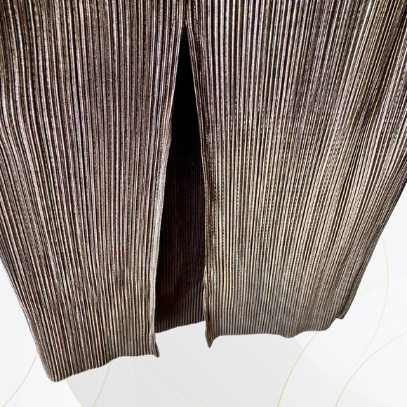 See You Monday Long Sleeve Silver/Black Metallic Maxi Dress - Picture 7 of 7